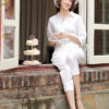 Áo sơ mi diễu chỉ trang trí White 3