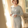 Áo cotton dài tay rút dây 2 bên sườn Light Grey 3