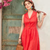 Váy đầm cổ sam dúm eo Rose 2