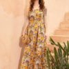Váy đầm maxi 2 dây cổ vuông Yellow Floral 4