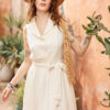 Váy đầm cổ sam dúm eo White 3