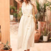 Váy đầm cổ sam dúm eo White 2