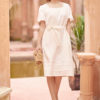 Váy đầm cổ vuông mí gấu White 1