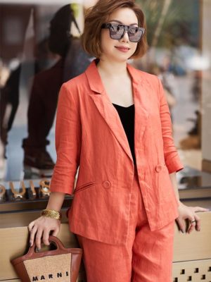 Áo blazer túi chéo 2 hàng cúc Orange 2