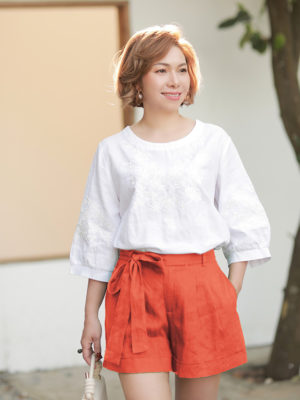 Quần sooc gấu lơ vê Orange