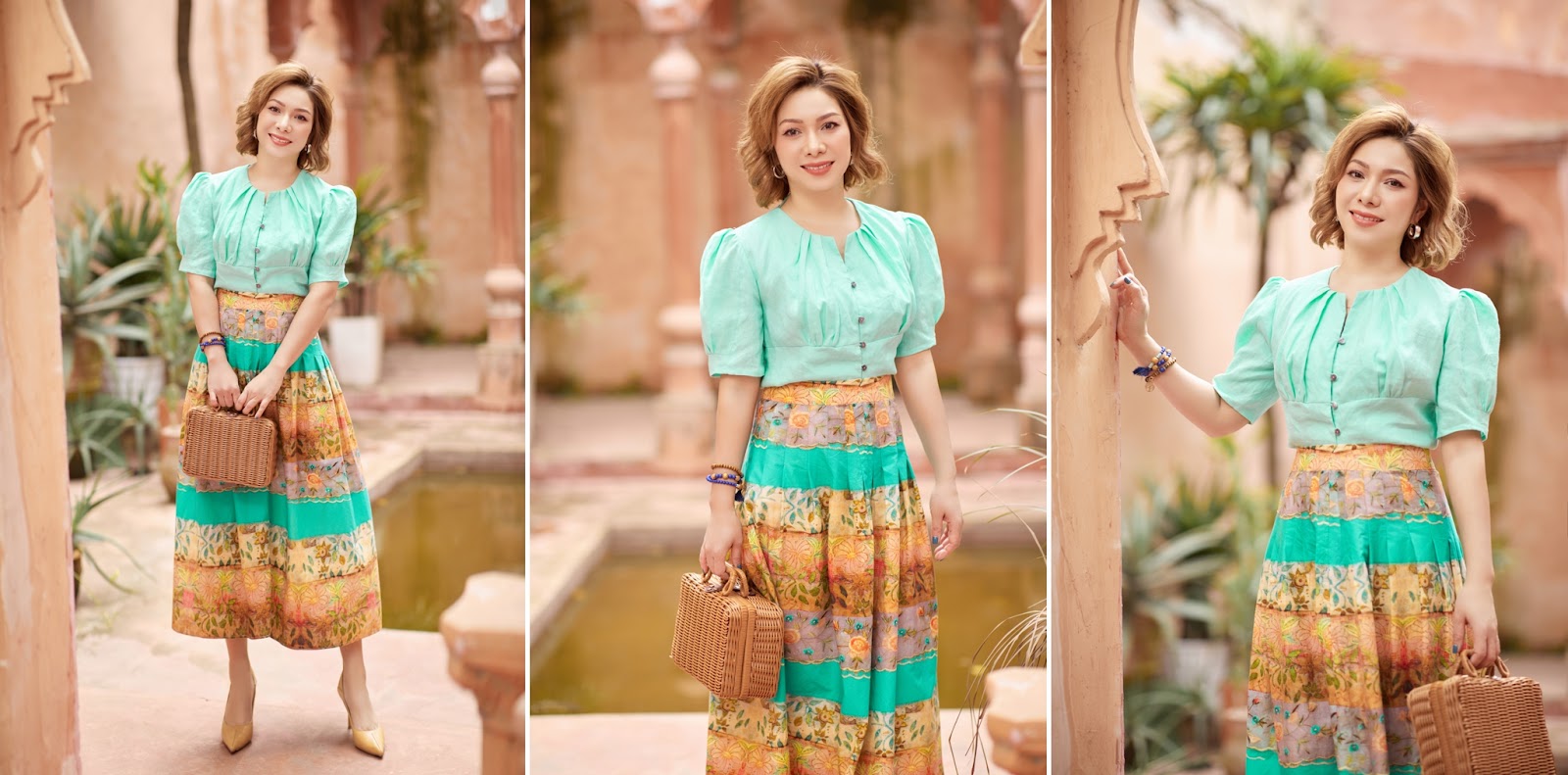 mix match với chân váy midi