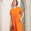 Váy đầm đáp cổ tay lơ vê Orange