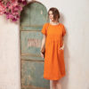 Váy đầm đáp cổ tay lơ vê Orange