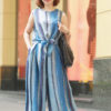 Áo gile buộc nơ Blue Stripe 1