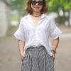 Áo cổ đức vai rơi White 3