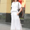 Áo cổ tàu vai rơi White 1