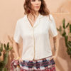 Áo croptop cổ 2 ve White 1