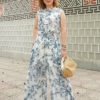 Áo gile buộc nơ White Floral 2