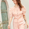 Áo tay bồng dúm chân ngực Pink 3