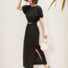 Áo croptop cánh dơi chun gấu Black 4