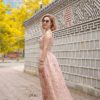 Váy đầm maxi 2 dây cổ vuông Pink Floral 3
