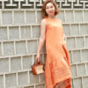 Váy đầm gile thêu gấu Orange 4