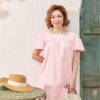 Váy đầm cổ vuông mí gấu Pink 3