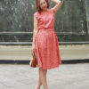 Váy đầm hoa chun eo tay chờm Red Floral 4