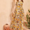Váy đầm maxi 2 dây cổ vuông Yellow Floral 3