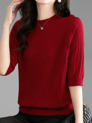 Áo len vặn thừng tay lỡ Red
