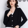 Áo khoác len họa tiết hình thoi Black 1