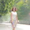 Váy đầm gile hoa in Purple Floral 1