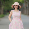 Váy đầm maxi 2 dây cổ vuông Pink Floral 2 1