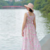Váy đầm maxi 2 dây cổ vuông Pink Floral 2 2