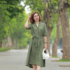 Váy đầm sơ mi diễu chỉ nẹp áo Olive 2 3