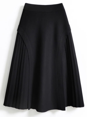 Chân váy len dập Black