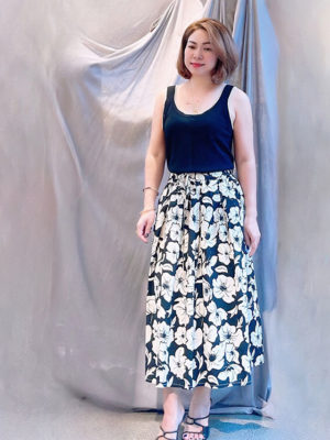 Chân váy hoa ly súp Black Floral