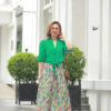 Chân váy gấm hoa dúm tầng Floral 3