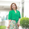 Chân váy gấm hoa dúm tầng Floral