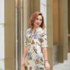 Váy đầm cổ tàu tay cá tay lơ vê Floral 2