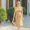 Váy đầm cổ sơ mi can eo túi chéo Yellow Váy đầm cổ sơ mi can eo túi chéo Yellow