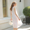 Váy đầm gile thêu gấu White 5