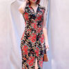 Váy đầm nhung hoa gile sườn xám cổ sơ mi Floral 2