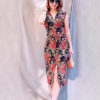 Váy đầm nhung hoa gile sườn xám cổ sơ mi Floral 3