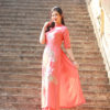 Bo ao dai lua theu sen Orange 2