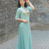 Bo ao dai lua theu cuc Sky 2