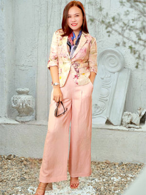 Áo blazer hoa cổ 2 ve túi cơi Floral