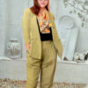 Áo blazer túi chéo 2 hàng cúc Olive