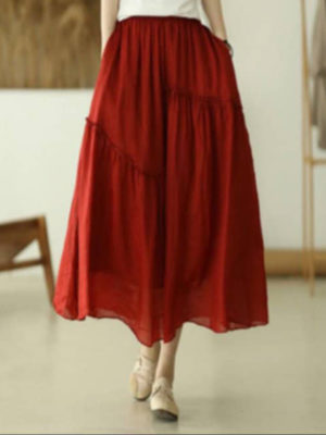 Chân váy bèo lệch Red