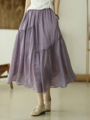 Chân váy bèo lệch Lilac