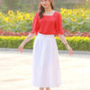 Chân váy xếp ly xẻ trước White 3