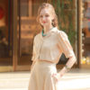 Chân váy xòe khóa sườn Beige 4