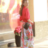 Chân váy hoa dúm cạp Red Floral 3