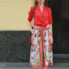 Chân váy hoa dúm cạp Red Floral 2