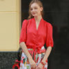Chân váy hoa dúm cạp Red Floral 1